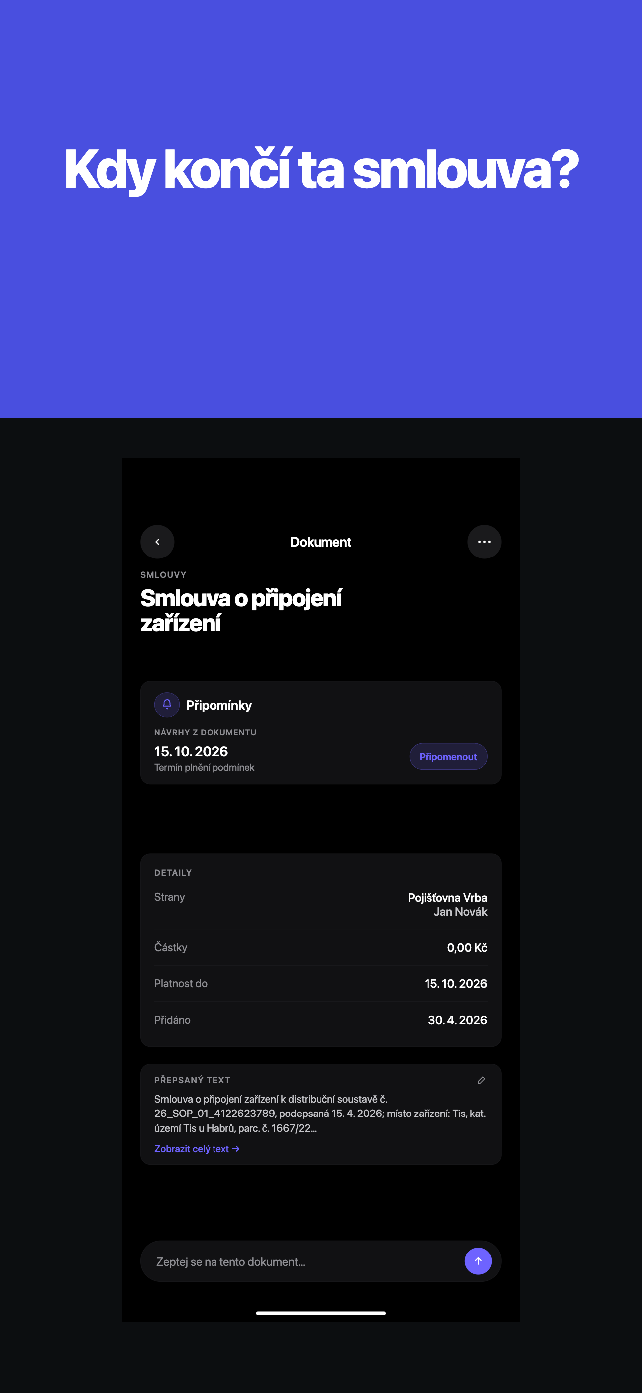 Filvy z dokumentu vytáhne data, termíny i částky.